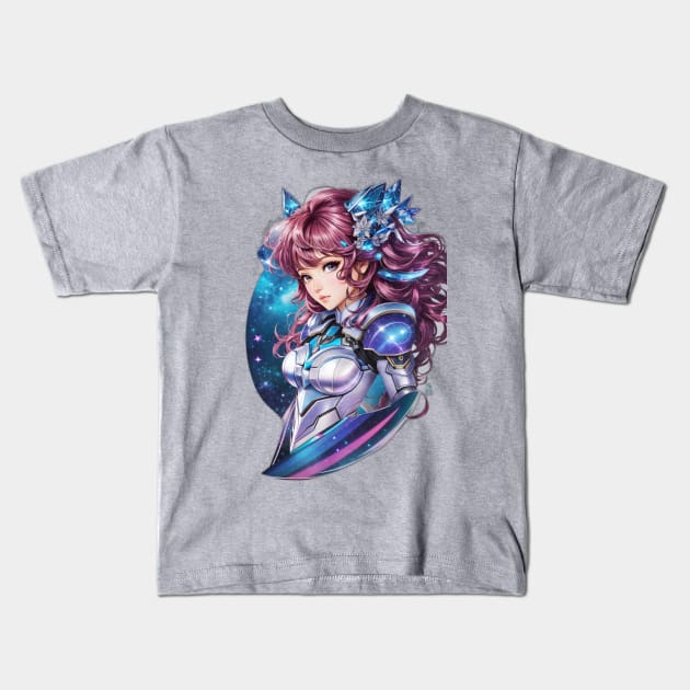 Adventures in Andromeda: Marvels of AI Anime Character Art Kids T-Shirt by artbydikidwipurnama